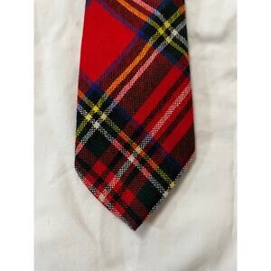 Gael Tartan Wool Tie Made in Scotland Red Plaid Pure New Wool